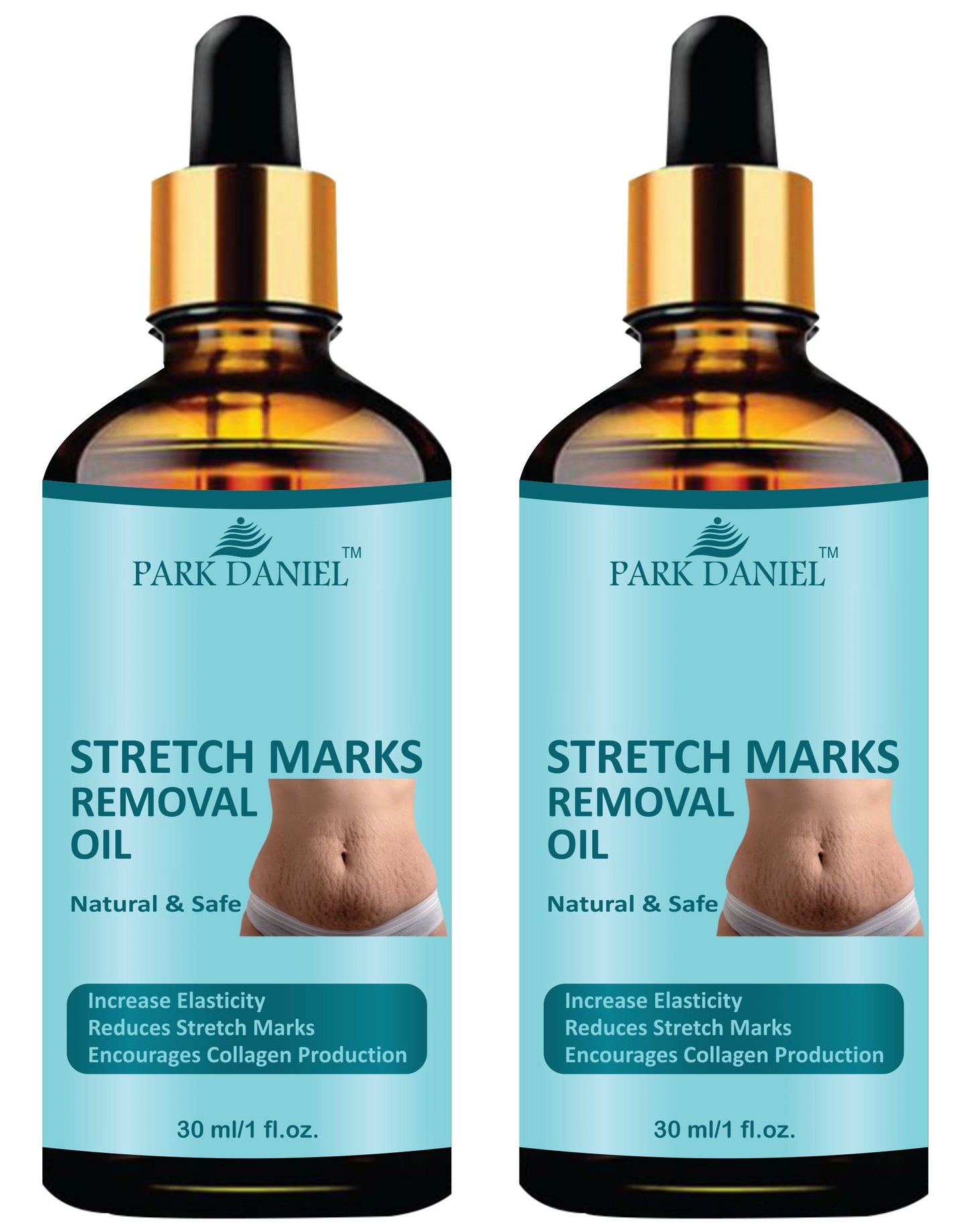 Park Daniel Premium Stretch Marks Removal Oil | Stretch Care Oil to Minimize Stretch Marks & Even Out Skin Tone Combo Pack of 2 of 30 ML(60 ML)