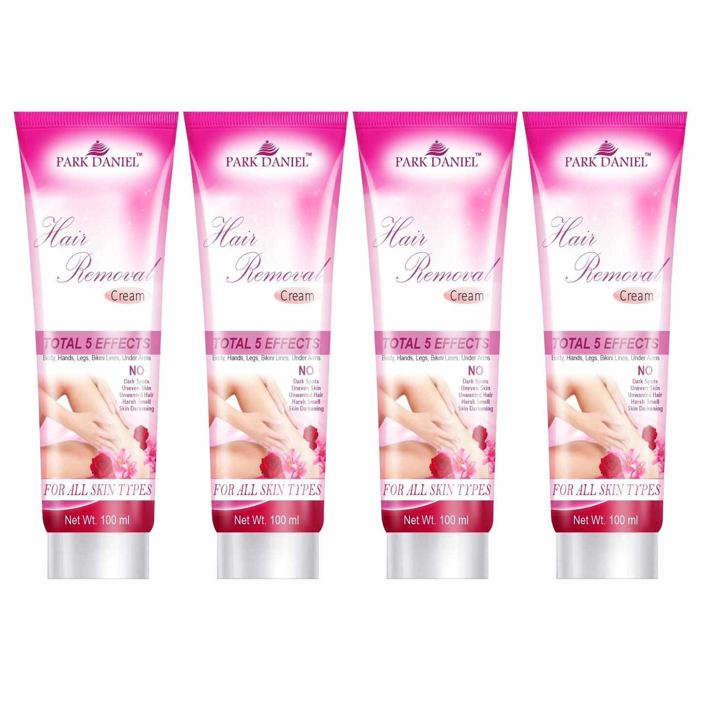 Park Daniel Hair Removal Cream Combo Pack of 4 Tubes of 100 gm(400 gm)